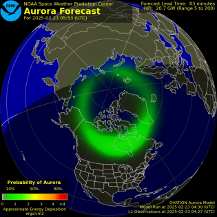 Current Northern hemispheric power input map